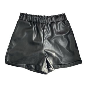 Tinseltown black Faux Leather paper bag Shorts